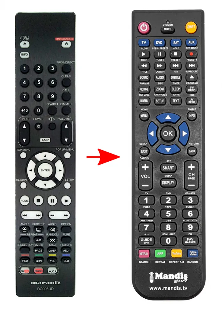 Telecomando Sostitutivo Per Marantz UD5006/UD5007/UD7007: Compatto, Risposta Rapida E Facile Da Usare!